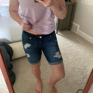 Mid thigh jean shorts